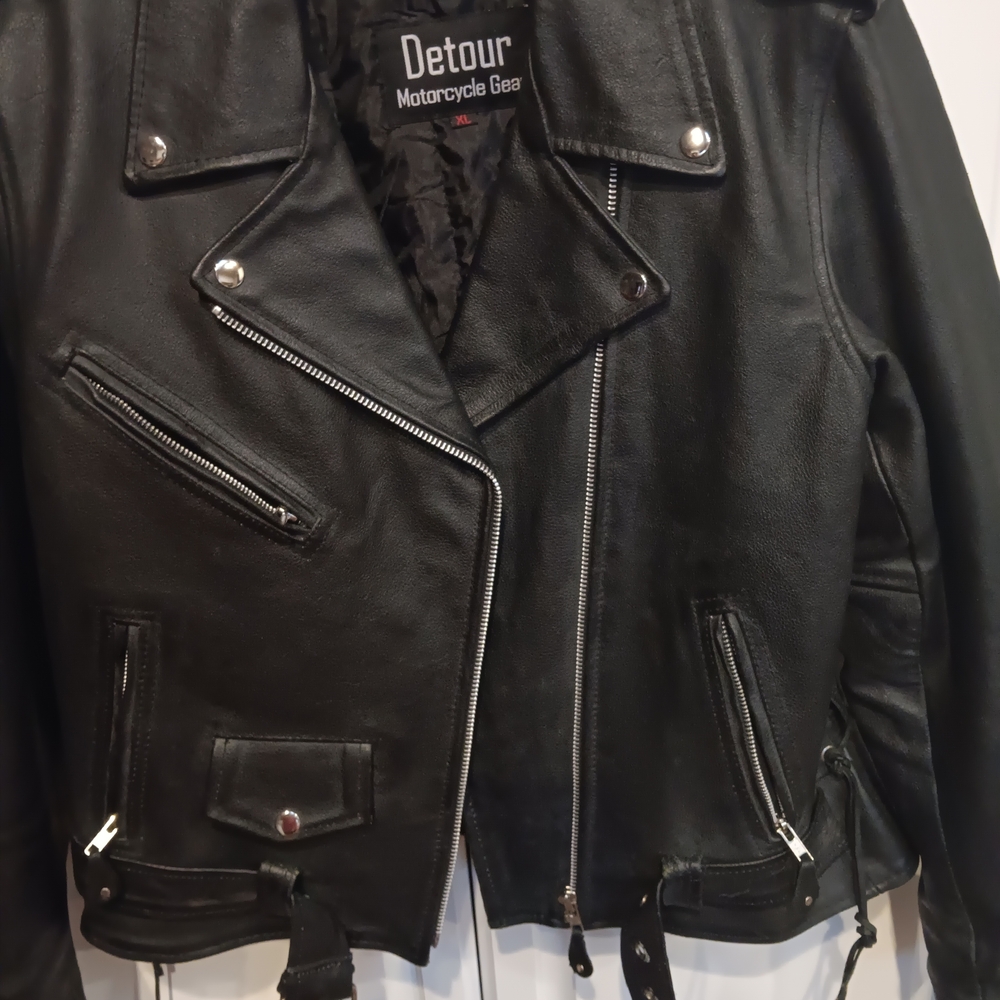Women's Black Leather Motorcycle Jacket